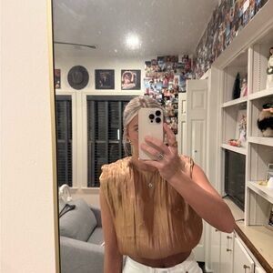 TCEC Tan Sleeveless Crop Top